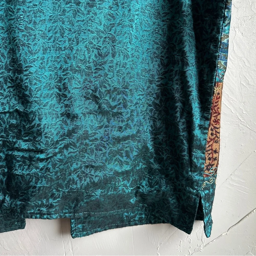 Vintage Coldwater Creek Tapestry Vest Bohemian Boho Artsy Chic Paisley Sz L Silk